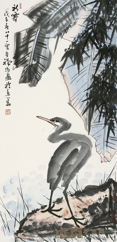 李苦禅 1978年作 初霁 镜心 139×68cm