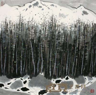 吴冠中 雪山丛林 镜心 68×68cm