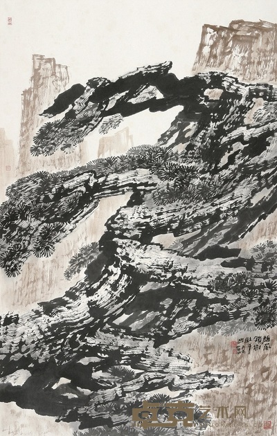 罗渊 2006年作 雄风铁树傲千山 立轴 144×92cm