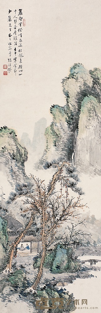 张祥凝 1942年作 山水 立轴 99×32cm
