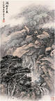 俞子才 己未（1979年）作 洞壑奔泉 立轴
