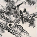 黄独峰 庚辰（1940年）作 三喜长春 立轴