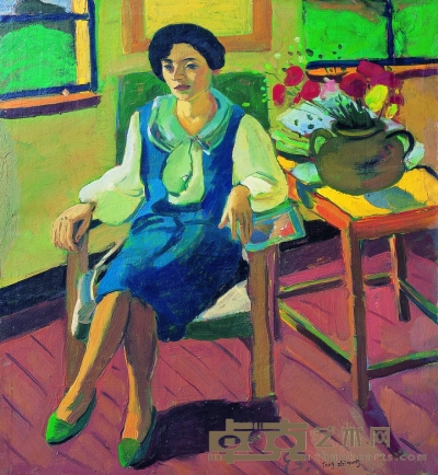 唐志冈 1993年作 女子肖像 82×75.5cm