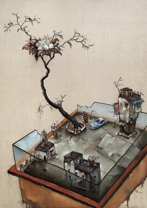 石罴 2008年作 又见炊烟-1