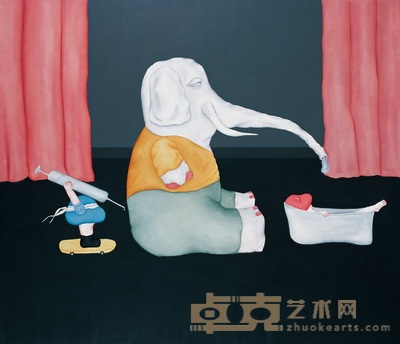 李治 2008年作 中国戏—加水 130×150cm