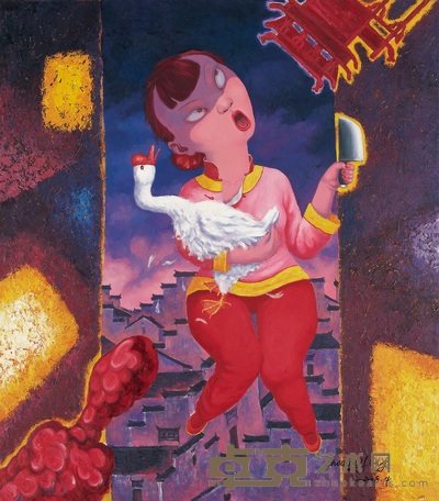 周多劲 2008年作 红牌坊二 80×70cm