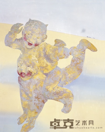 郭晋 2002年作 正在玩耍的孩子们NO.9 145×115cm