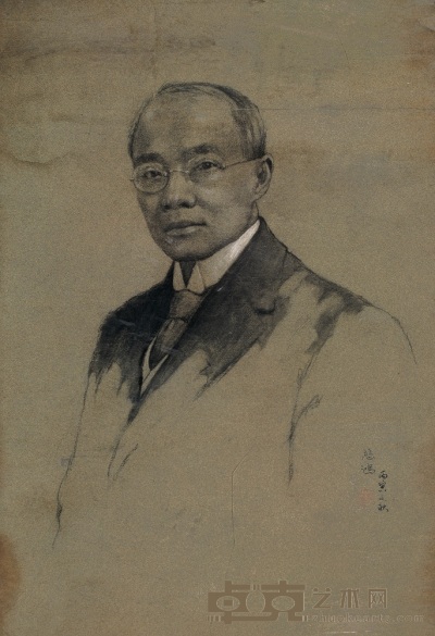 徐悲鸿 1926年作 人物 70×47cm
