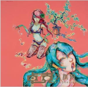 沈娜 2006年作 少女与盆景 150×150cm