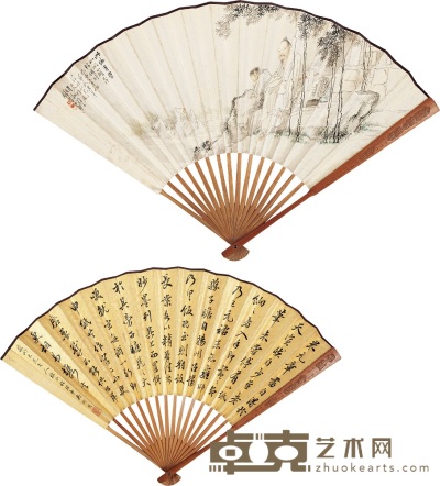 钱慧安 吴仰贤 己卯（1879） 修竹高士 行书 成 18×51cm