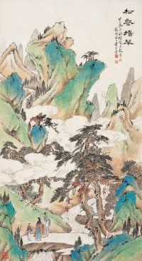 黄山寿 甲辰（1904） 松壑携琴 立轴