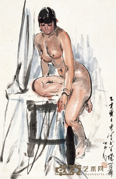 杨之光 乙亥（1995） 裸女 立轴 66×44cm
