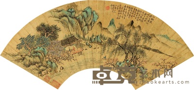 袁瑛 小栏花影午晴初 扇面