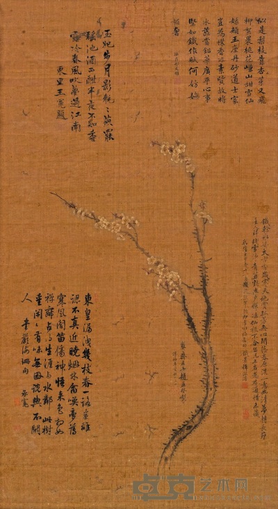 赵孟坚 1251年作 梅花图 立轴 110×60cm