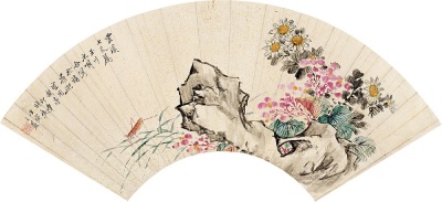 赵之琛 沈瀛 壬寅（1842）年作 春色 扇片