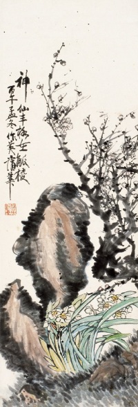 蒲华 丙午（1906）年作 梅兰双清 镜心