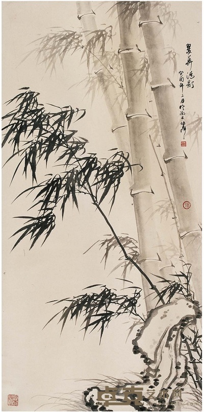 盧坤峰 翠華清新 136×68 cm