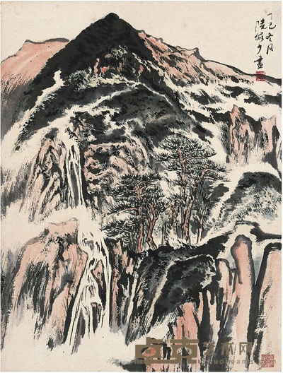陸儼少 雪山圖 35×35 cm