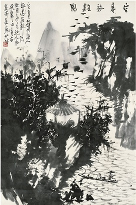 何加林 空亭放釣