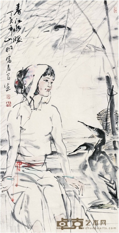 吳山明 春江水暖 136×70 cm