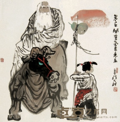 程大利 2002年作 老子出关 镜心 68×68cm