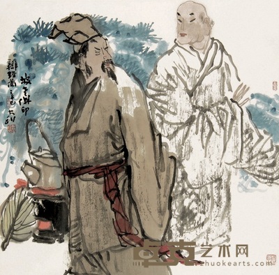 程大利 2001年作 辨机图 镜心 68×68cm