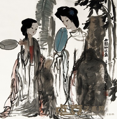 程大利 2002年作 西园纳凉图 镜心 68×68cm