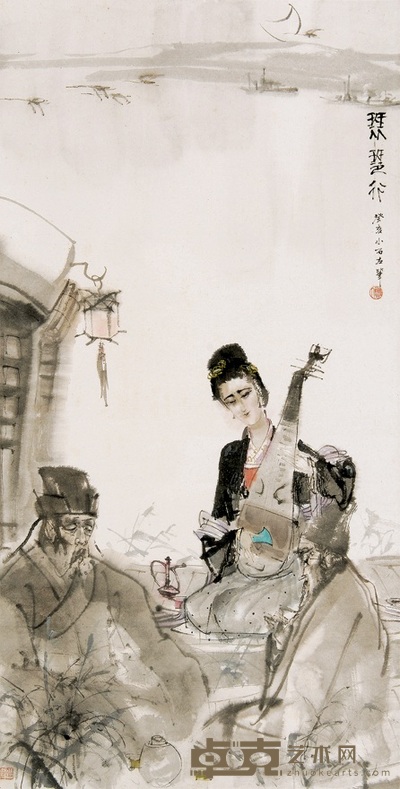 傅小石 1983年作 琵琶行 立轴 132×65cm