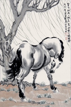黄贤安 2006年作 柳骏图 立轴
