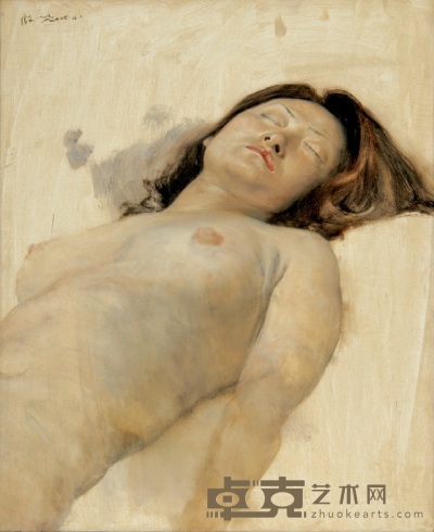 殷雄 2005年作 躺着的女人体 60×50cm