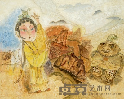 曹力 2005年作 大王与美女 80×100cm