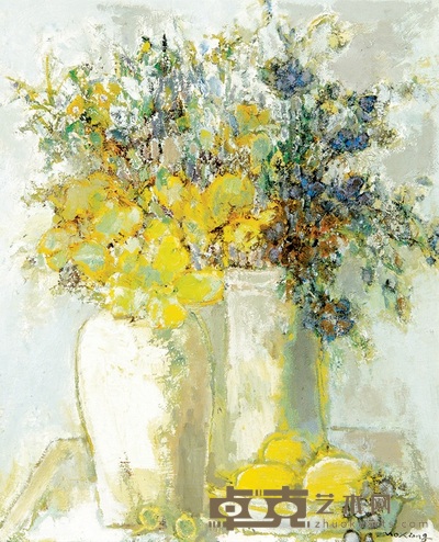 莫雄 2004年作 瓶花 55×46cm