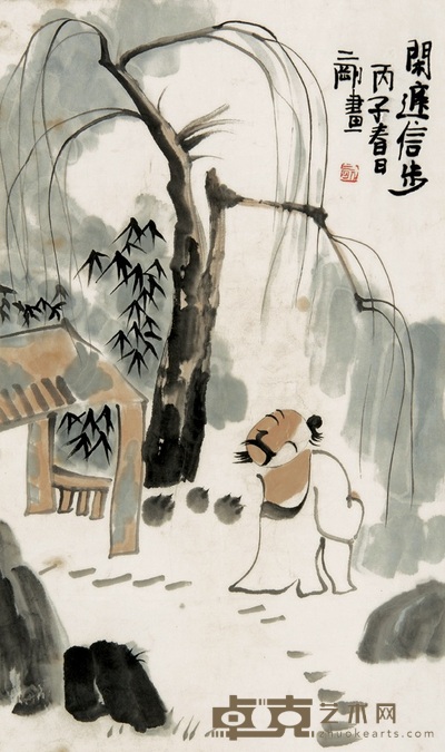 刘二刚 闲庭信步 立轴 68×41cm