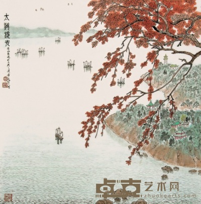 黄名芊 太湖秋色 立轴 69×69cm