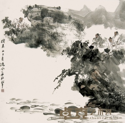顾平 2005年作 山水 镜心 68×68cm