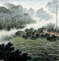 汤知辛 2005年作 雁荡山 镜心