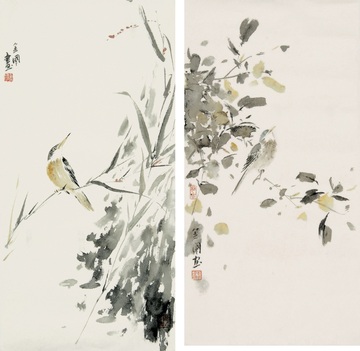 李金国 2008年作 花鸟 （二帧） 镜心