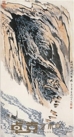 陆俨少 1978年作 巫峡秋涛 立轴 75×41cm