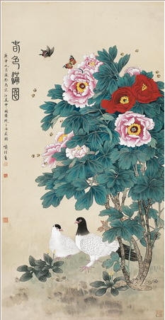 喻继高 春色满园 立轴136×68.5cm