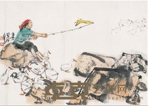 史国良 牧鹅 镜心 28.5×39cm