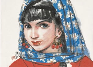 史国良 女孩 镜心29×40cm