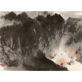 傅抱石 XILING GORGE hanging scroll