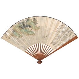 顾沄 SCENERIES OF RED CLIFF folding fan