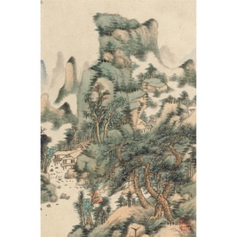 黄均 LANDSCAPES AFTER WANG YUANQI framed （set of eight leaves）