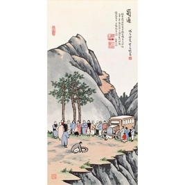 丰子恺 GATHERING hanging scroll