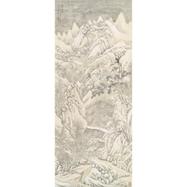 王季迁 SNOW-COVERED MOUNTAINS hanging scroll
