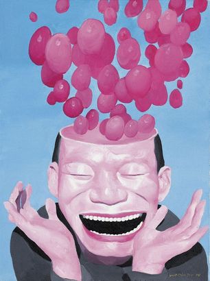 岳敏君 1999年作 红 No. 1