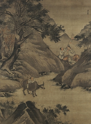 王世昌 问道图 立轴