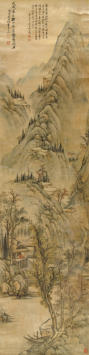 钱维城(1720—1772)临蓝瑛秋山晓望图