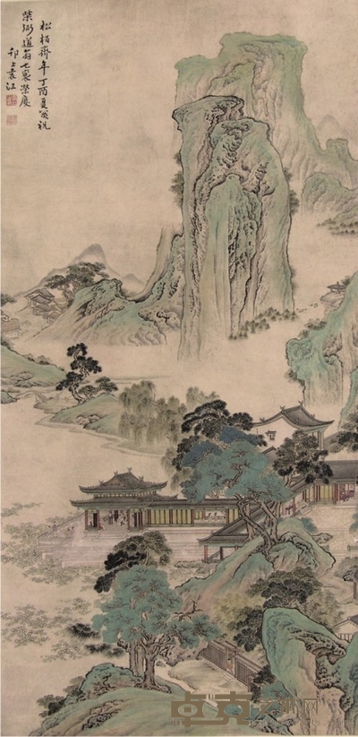 袁江山水立轴 156×77cm